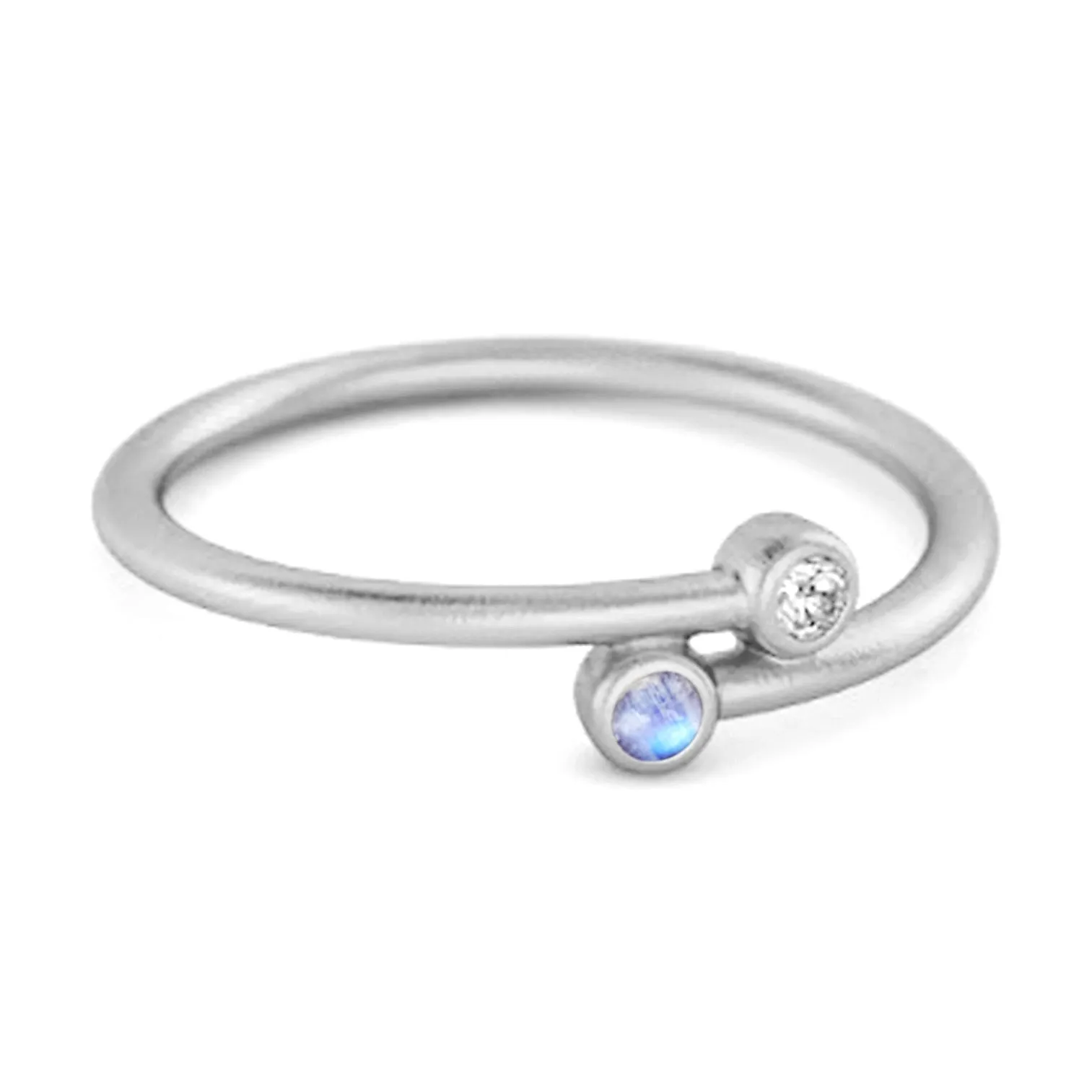 Moonstone Birthstone 925 Sterling Silver Personalized Split Ring