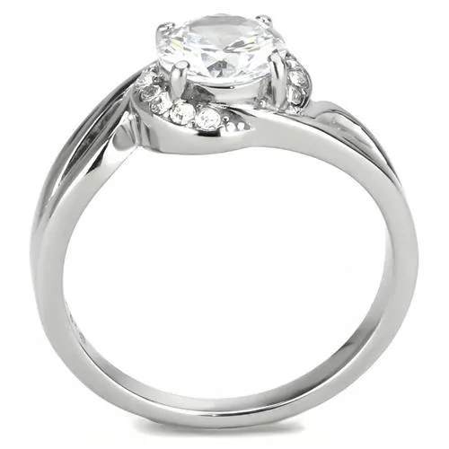 MT1073 - Solitaire Premium Crystal with Pave Moon Crystals April Birthstone Newest