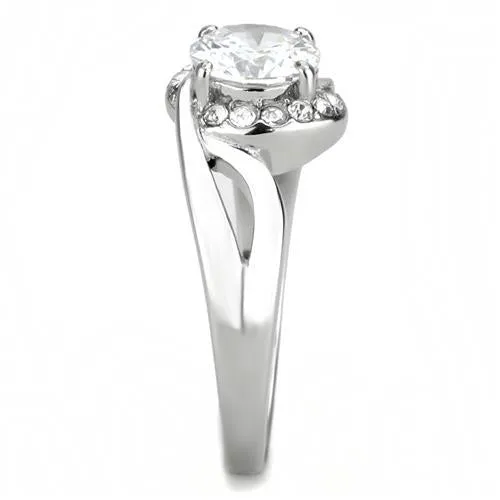 MT1073 - Solitaire Premium Crystal with Pave Moon Crystals April Birthstone Newest
