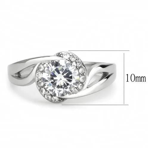 MT1073 - Solitaire Premium Crystal with Pave Moon Crystals April Birthstone Newest