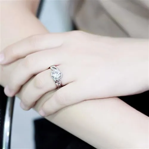 MT1073 - Solitaire Premium Crystal with Pave Moon Crystals April Birthstone Newest