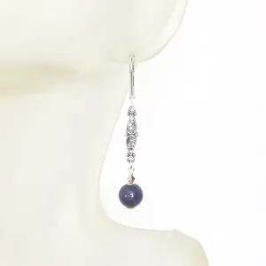 Murano Italian Glass Plum Purple Sterling Silver Earrings