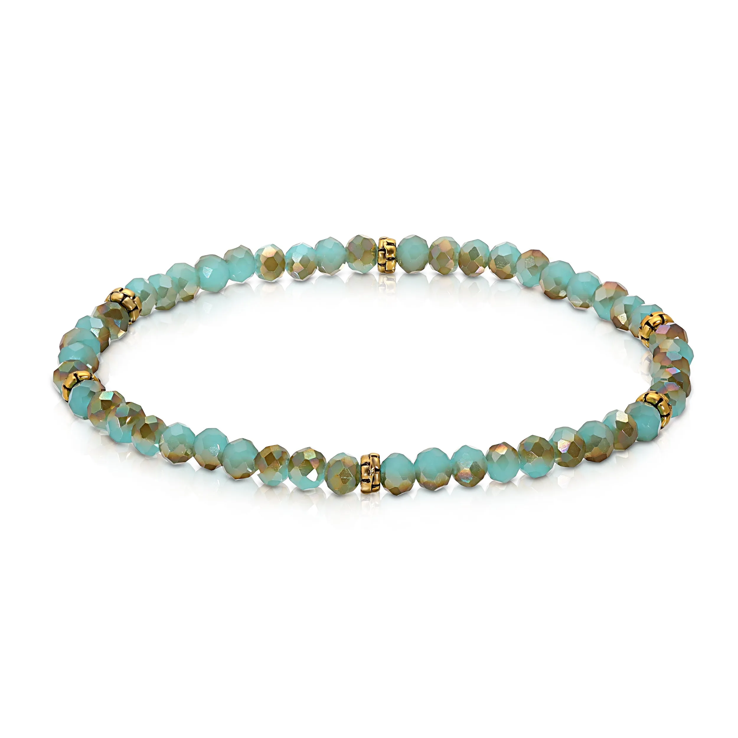 My FUN Colors Mini Crystal Bracelet Sand & Sea Crystal / Gold Accent