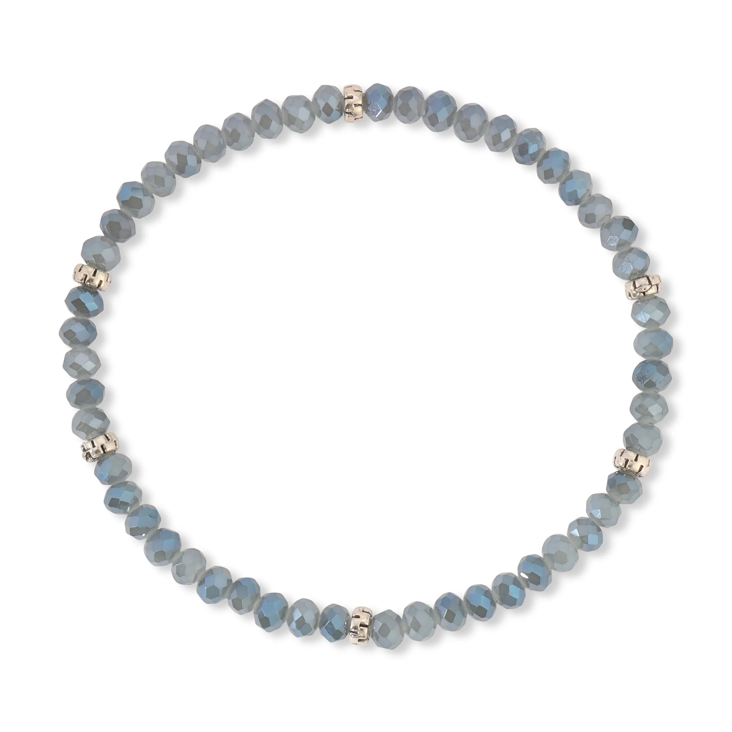My FUN Colors Mini Crystal Bracelet Slate AB Crystal / Silver Accent