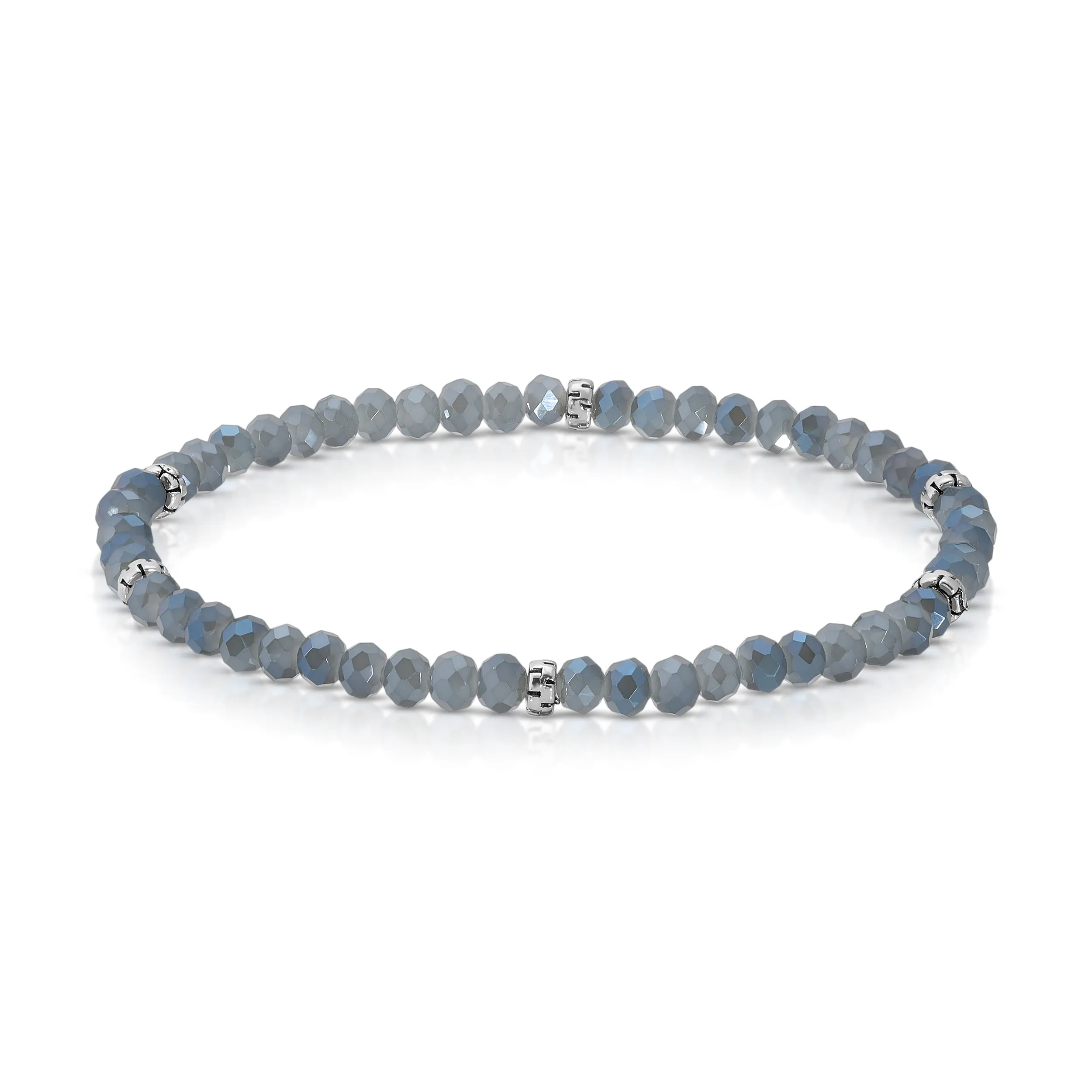 My FUN Colors Mini Crystal Bracelet Slate AB Crystal / Silver Accent