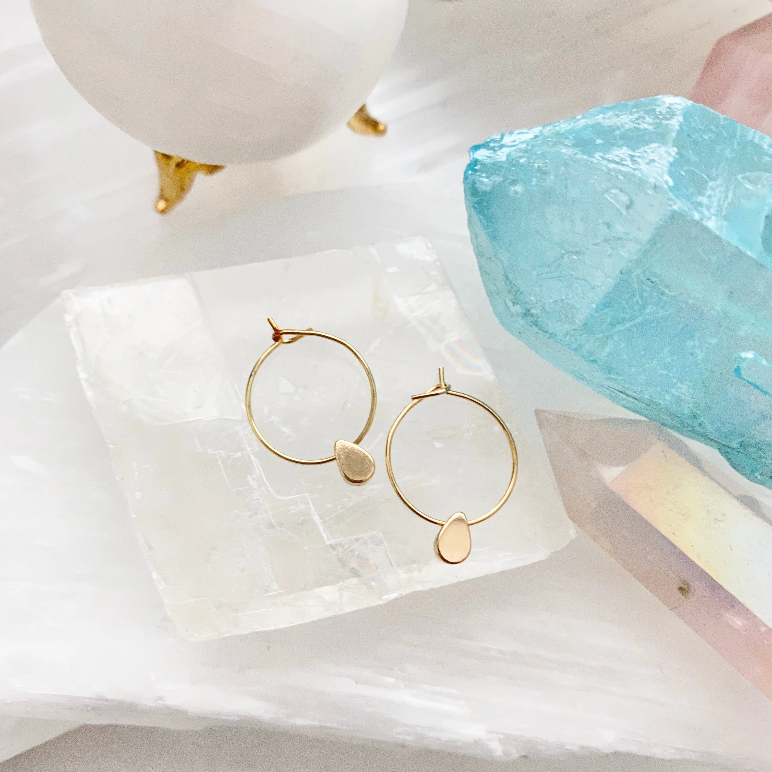 Natalia Teardrop Mini Hoops