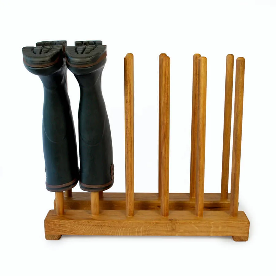 Oak Wellington Boot Rack (6 pair)