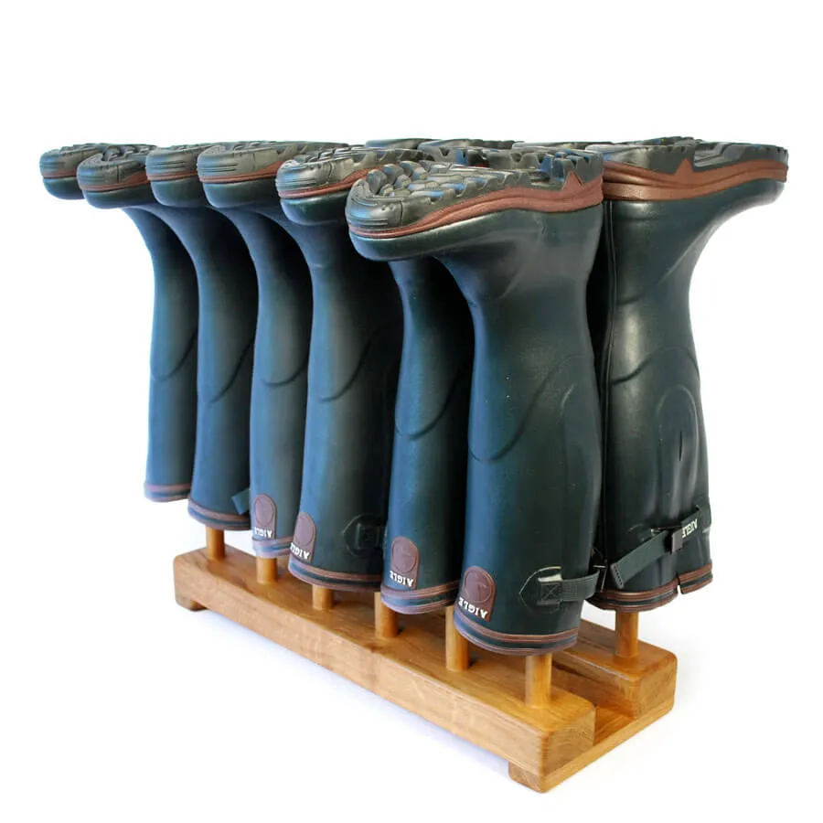 Oak Wellington Boot Rack (6 pair)
