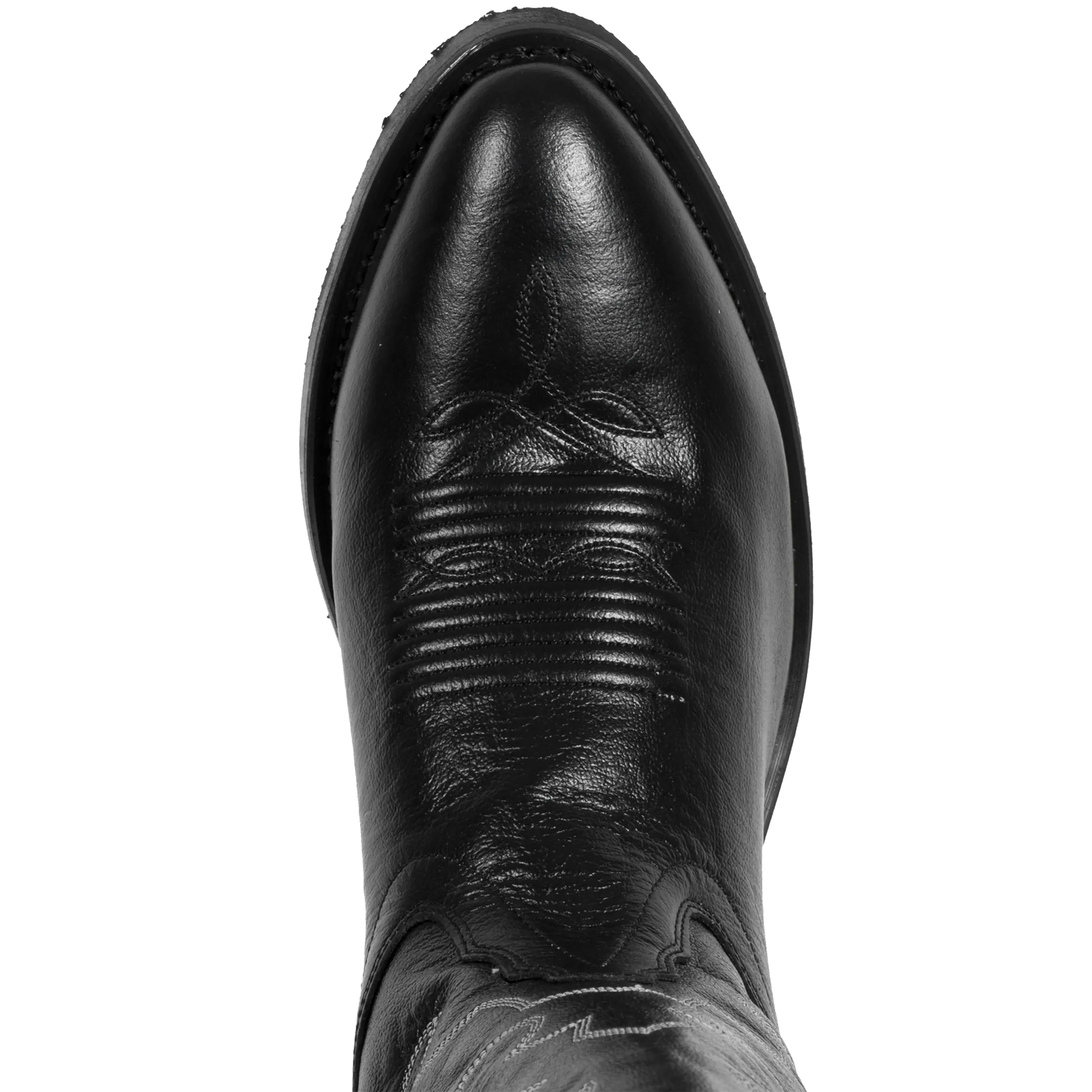 Old West Black Mens All Leather Stitch Narrow Round Toe 13in Cowboy Boots 13 EE
