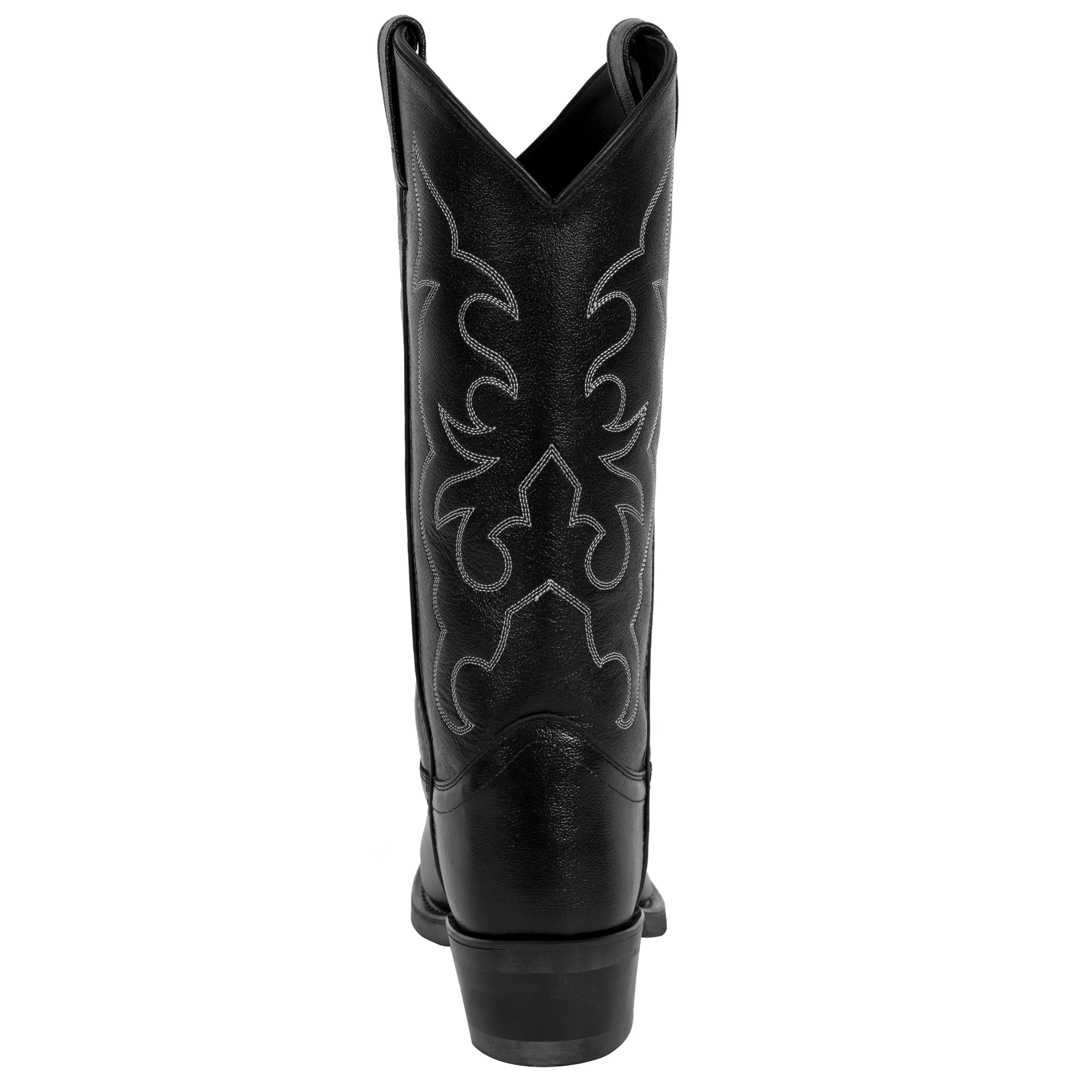 Old West Black Mens All Leather Stitch Narrow Round Toe 13in Cowboy Boots 13 EE