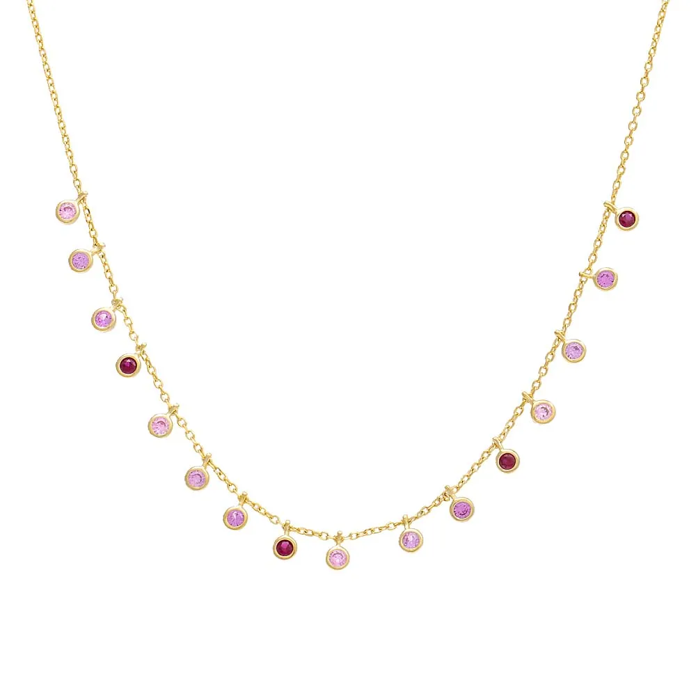 Ombré Colored Stone Chain Necklace