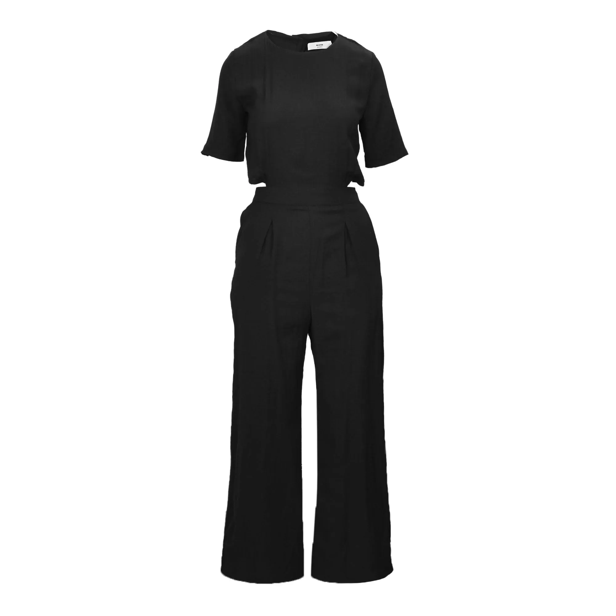 Open Back Linen Wide Leg Jumpsuits