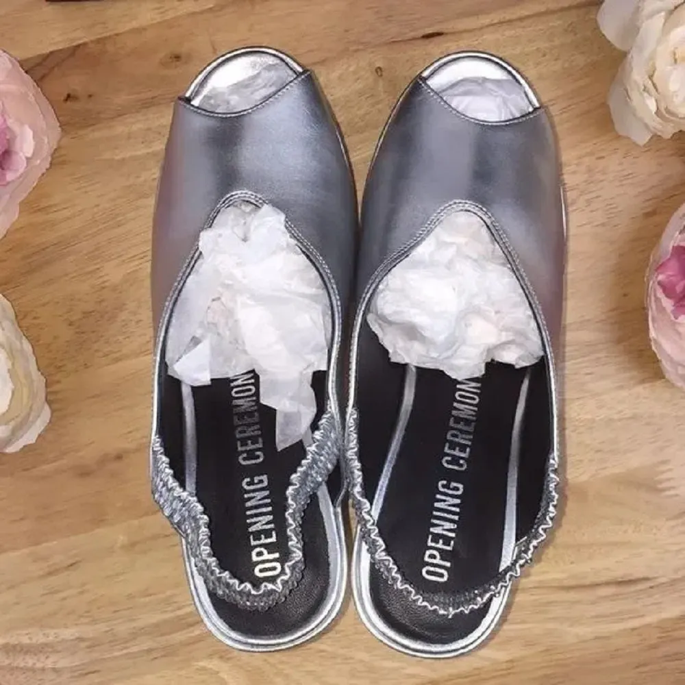 Opening Ceremony Silver Platform Heels 39
