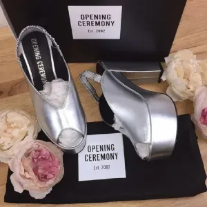 Opening Ceremony Silver Platform Heels 39
