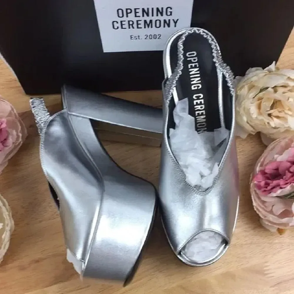 Opening Ceremony Silver Platform Heels 39