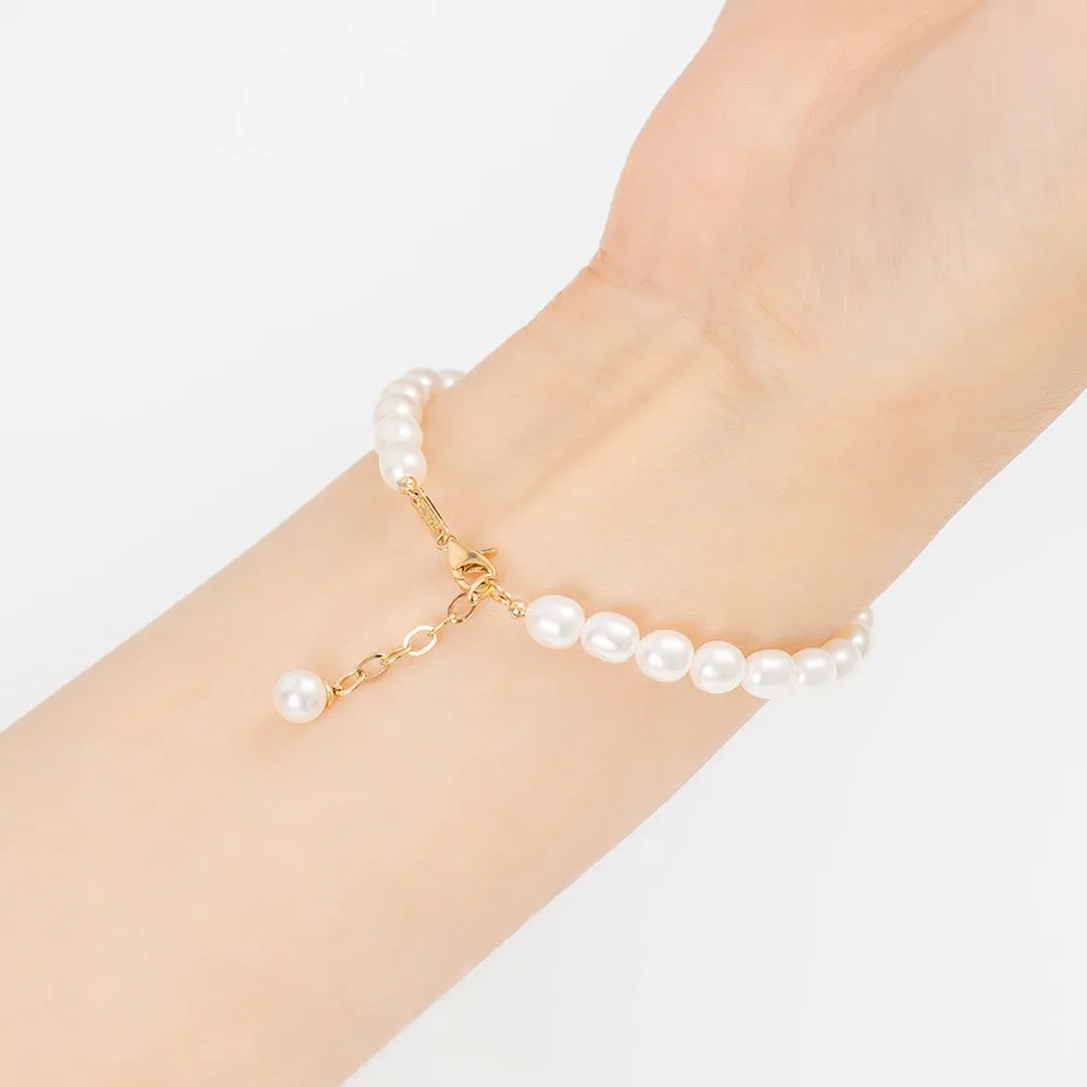 Oval Fresh-water Pearl Bracelet BETM4091