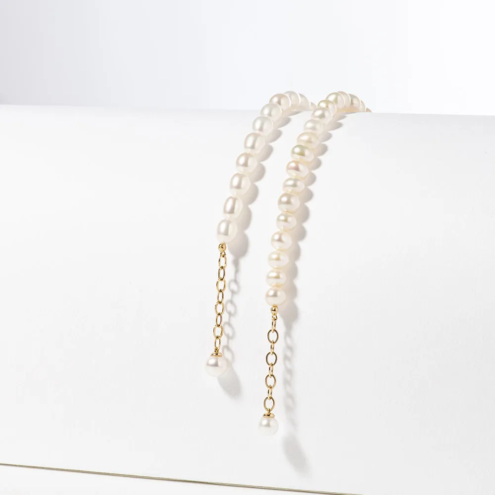 Oval Fresh-water Pearl Bracelet BETM4091