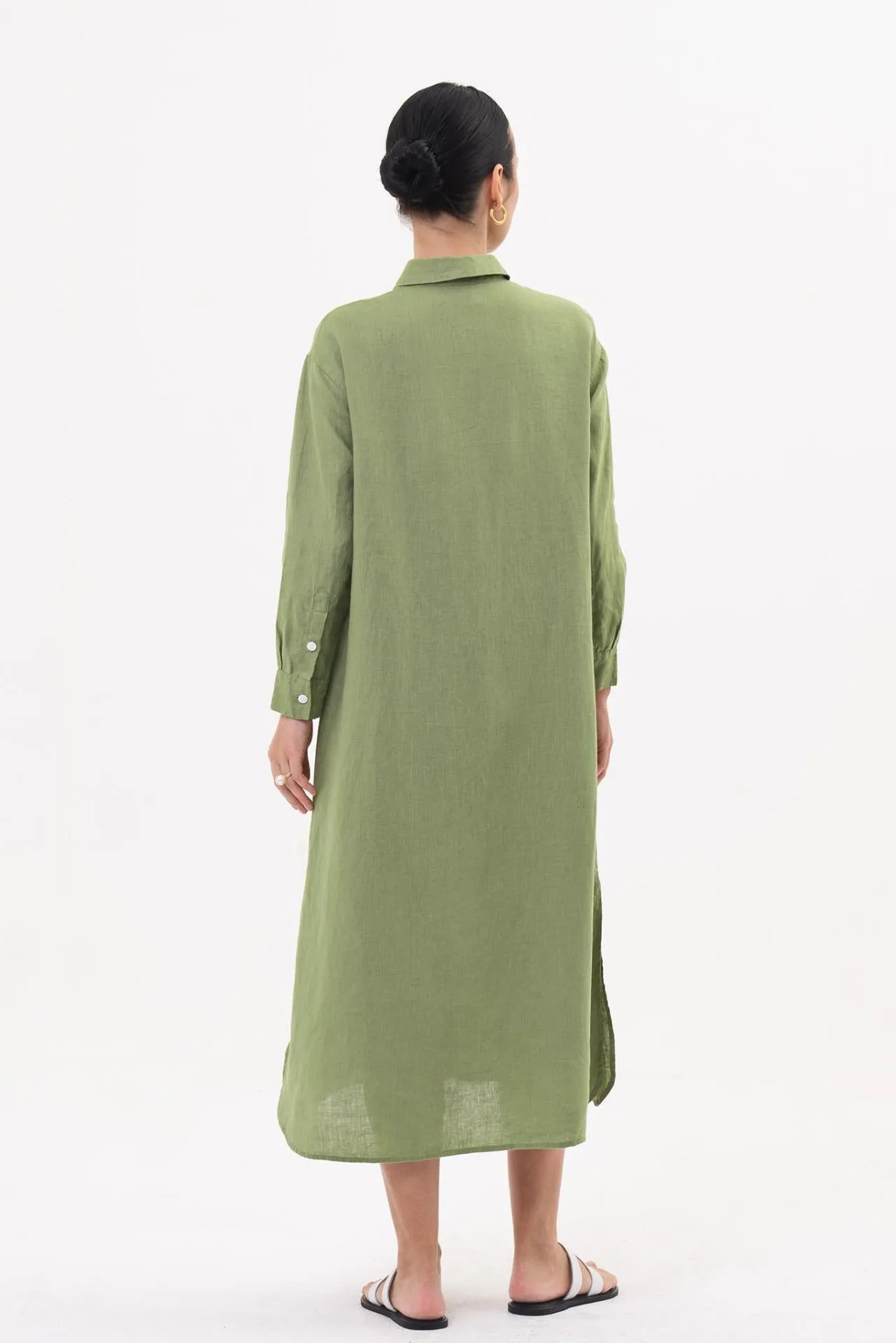 Paola Long Sleeve Maxi Dress Green