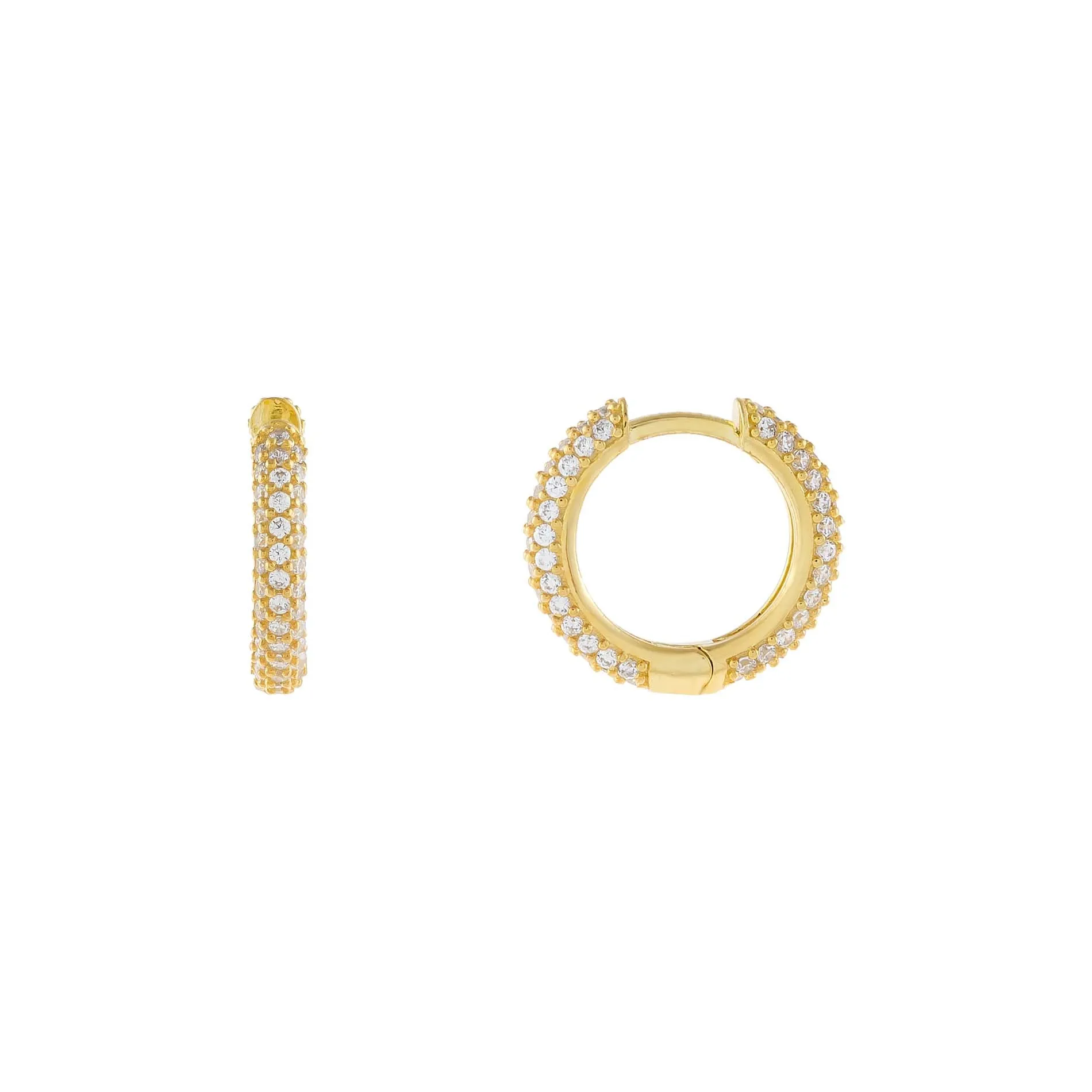 Pavé Dome Huggie Earrings