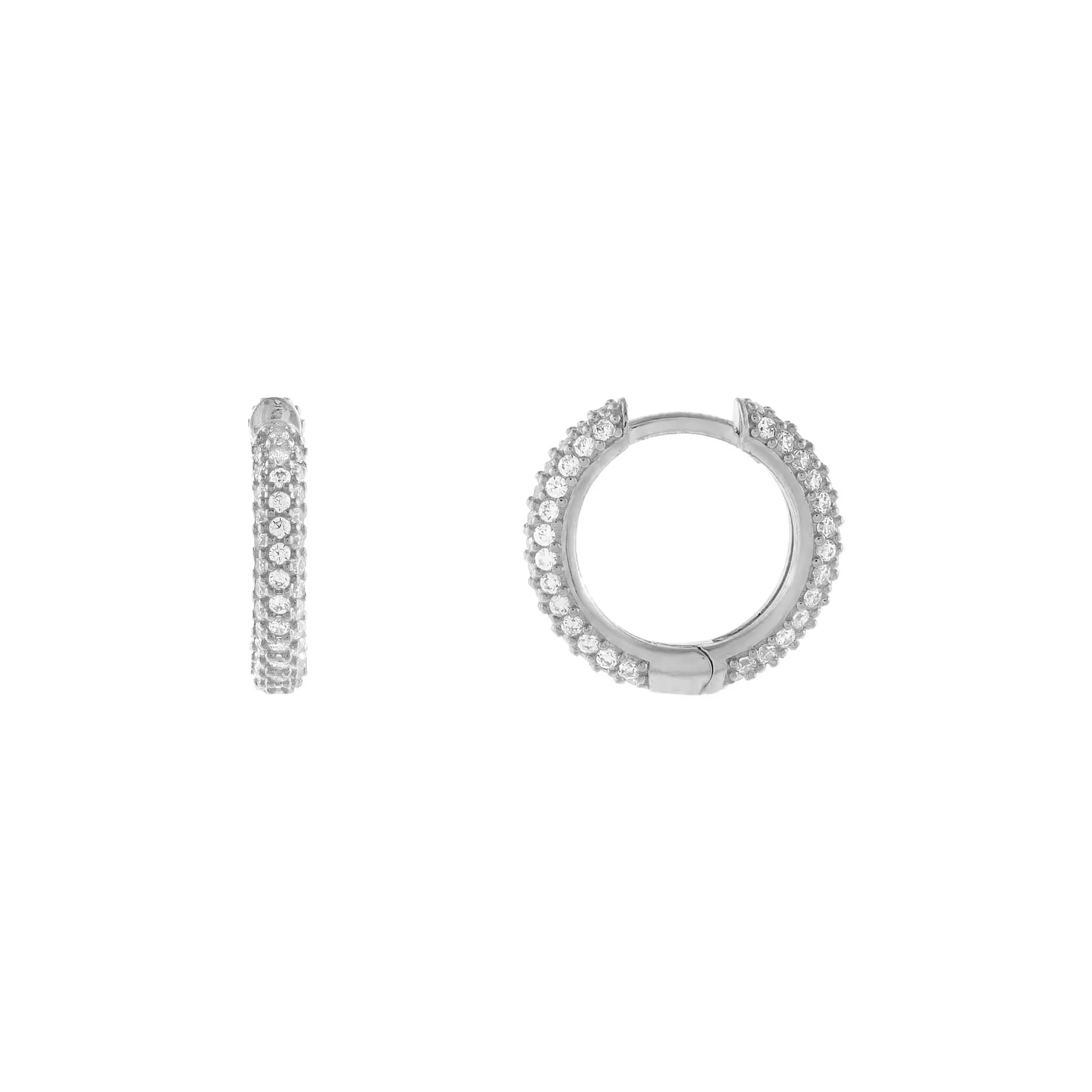 Pavé Dome Huggie Earrings