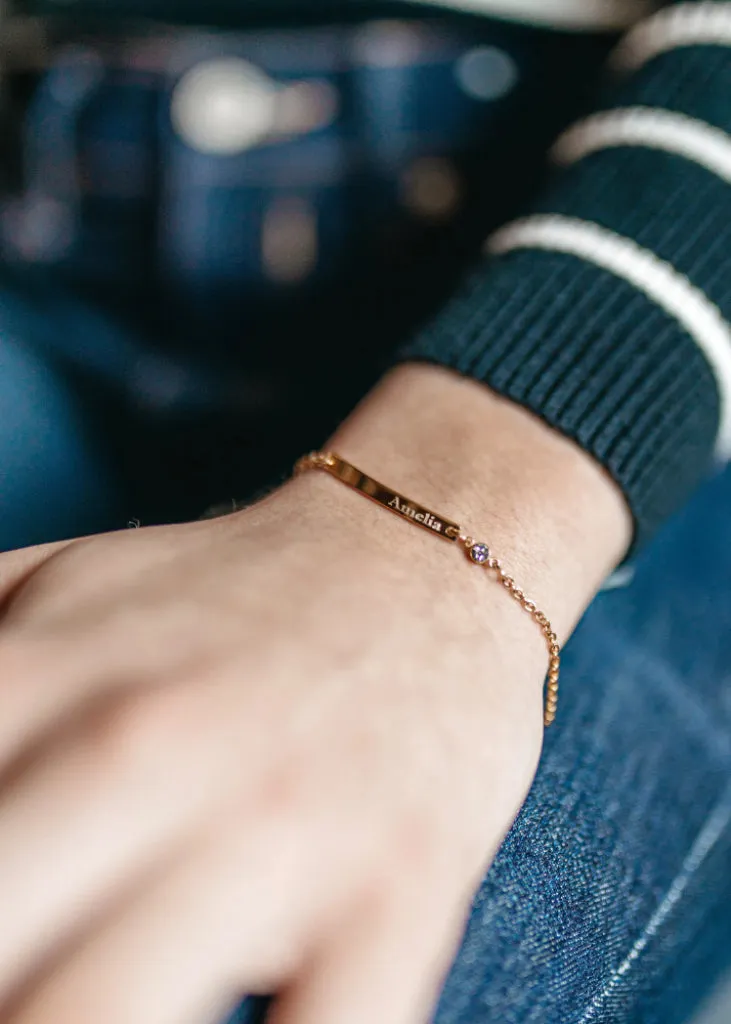Personalized bar bracelet