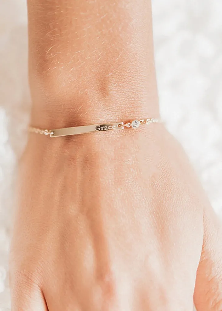 Personalized bar bracelet