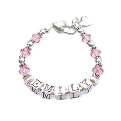 Personalized Child's Birthstone Name Bracelet