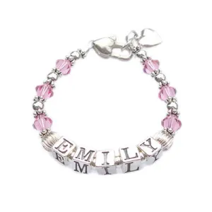 Personalized Child's Birthstone Name Bracelet