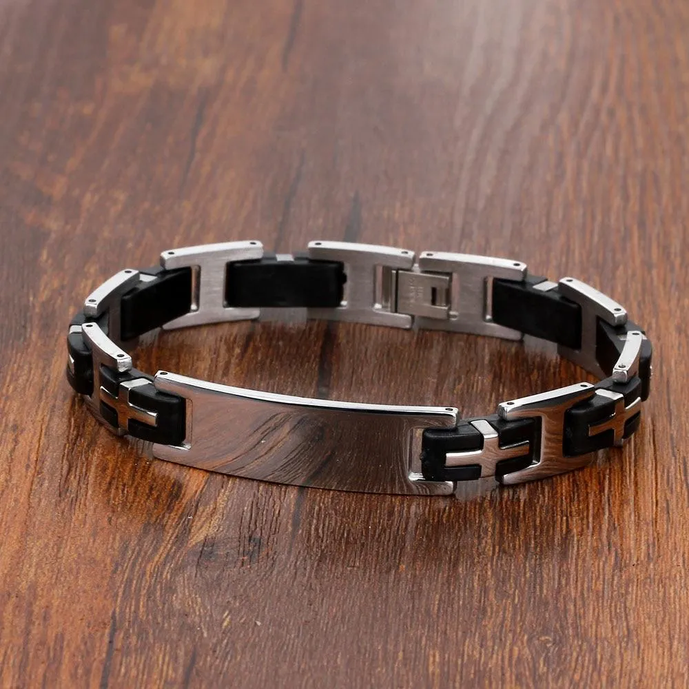 Personalized Stainless Steel Bracelets Fashion Men Jewelry Male Bracelets Bangles Classic Biker Chain Design