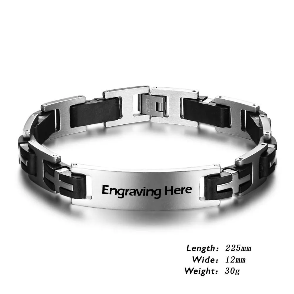 Personalized Stainless Steel Bracelets Fashion Men Jewelry Male Bracelets Bangles Classic Biker Chain Design