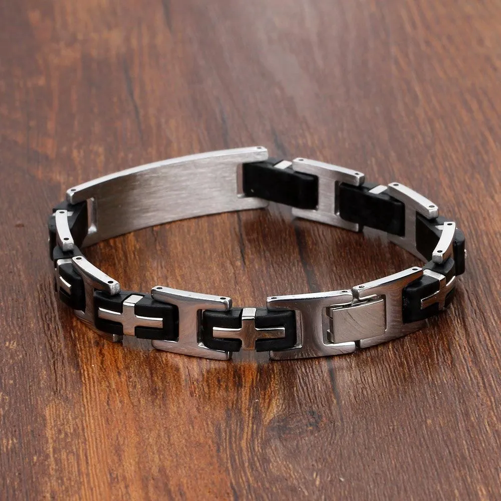 Personalized Stainless Steel Bracelets Fashion Men Jewelry Male Bracelets Bangles Classic Biker Chain Design