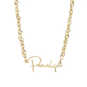 Personalized stainless steel name necklace for women