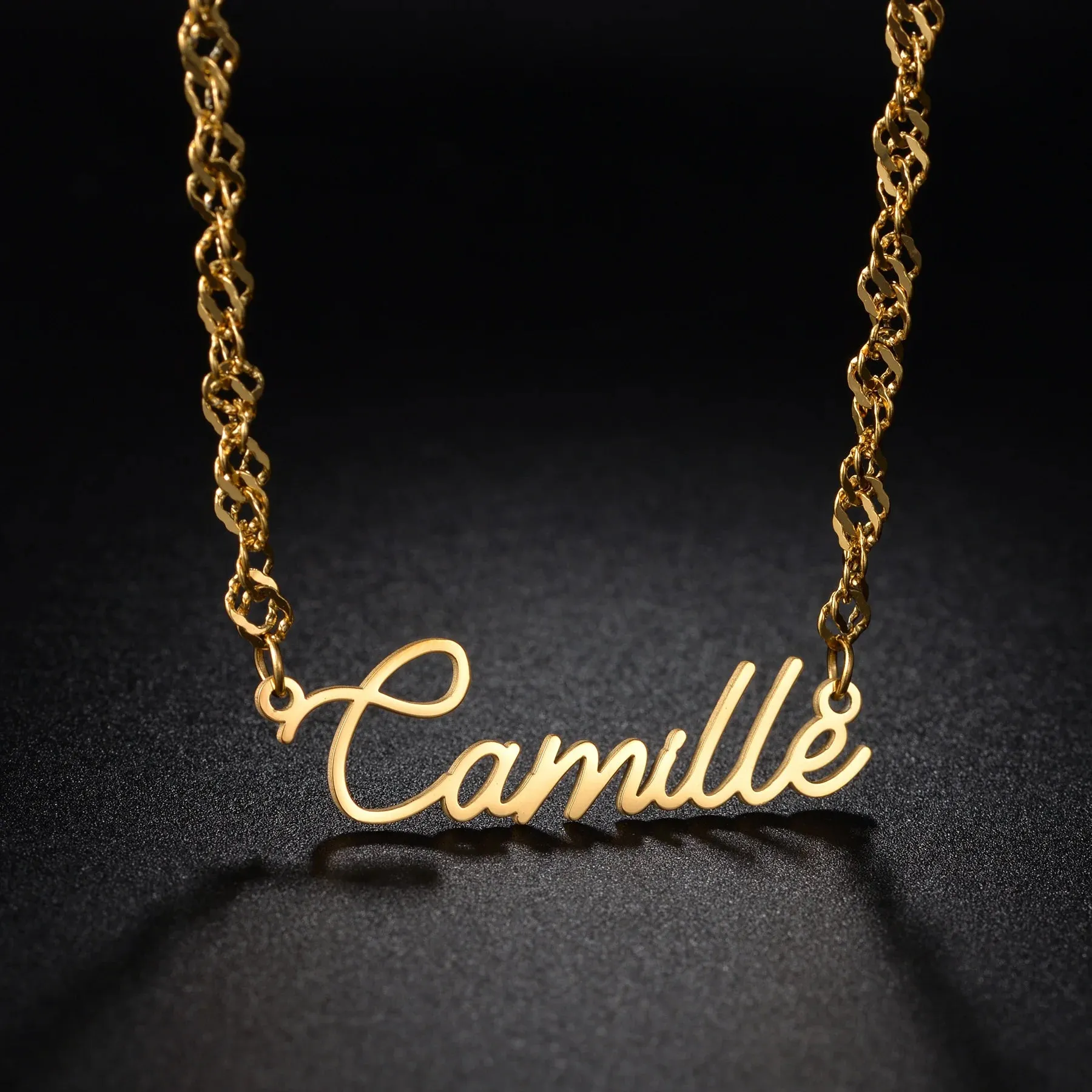 Personalized stainless steel name necklace for women