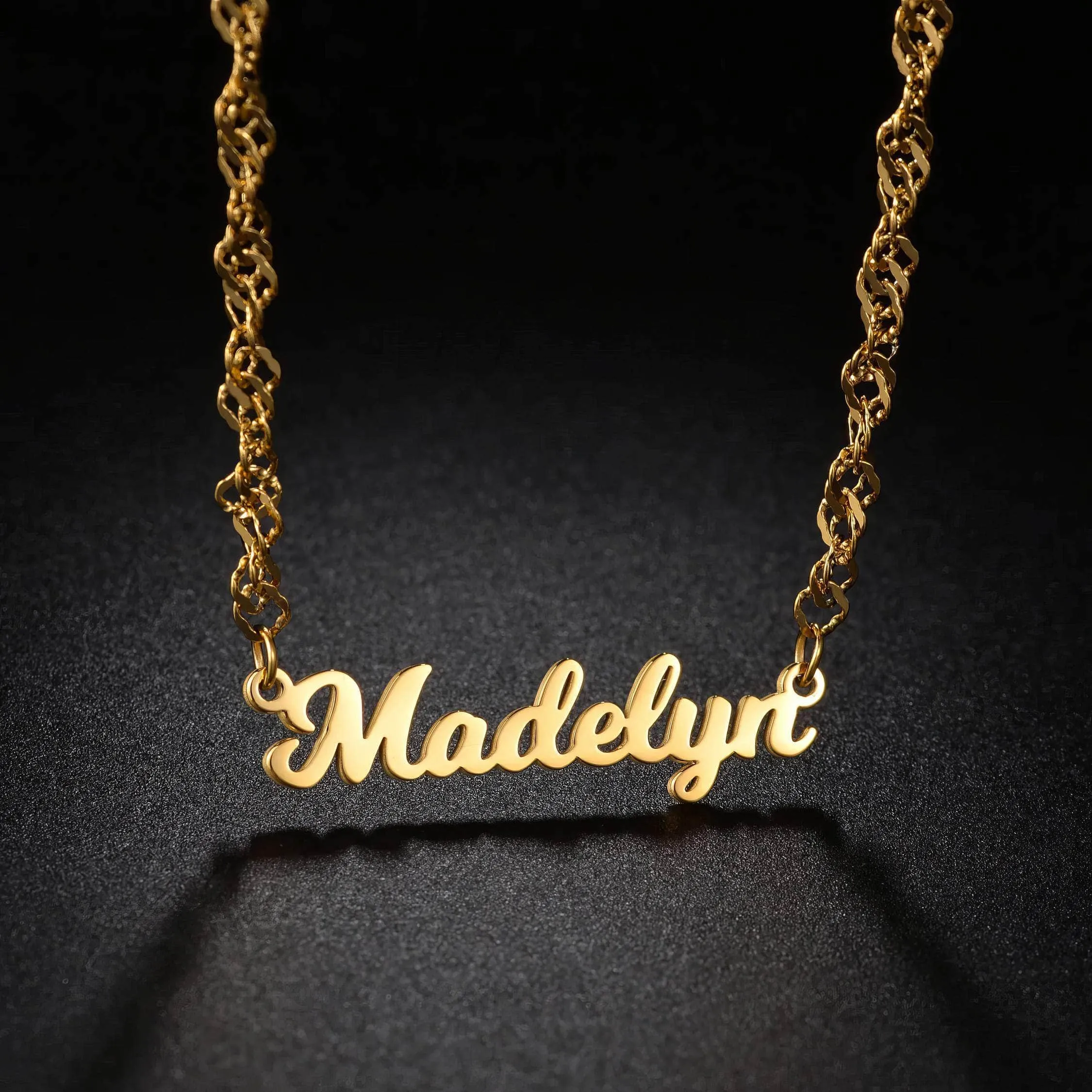 Personalized stainless steel name necklace for women