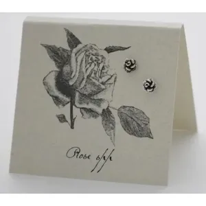 Petite Rose Stud Earrings in Sterling Silver