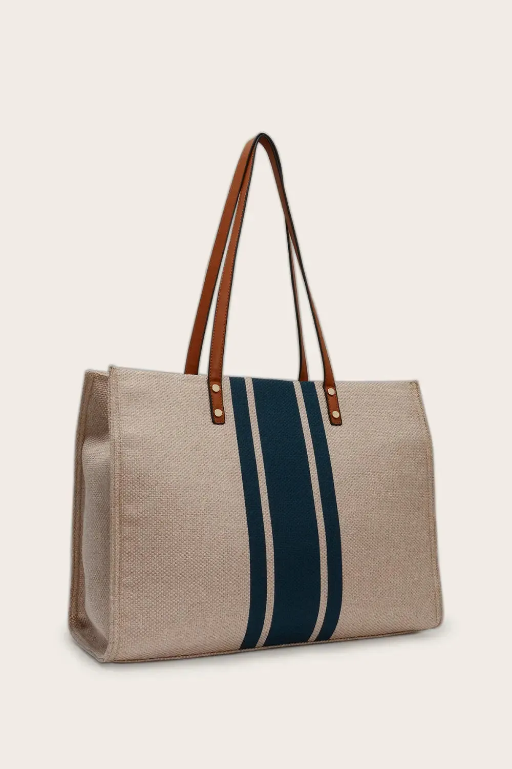'Phoebe' Striped Laptop Tote Bag