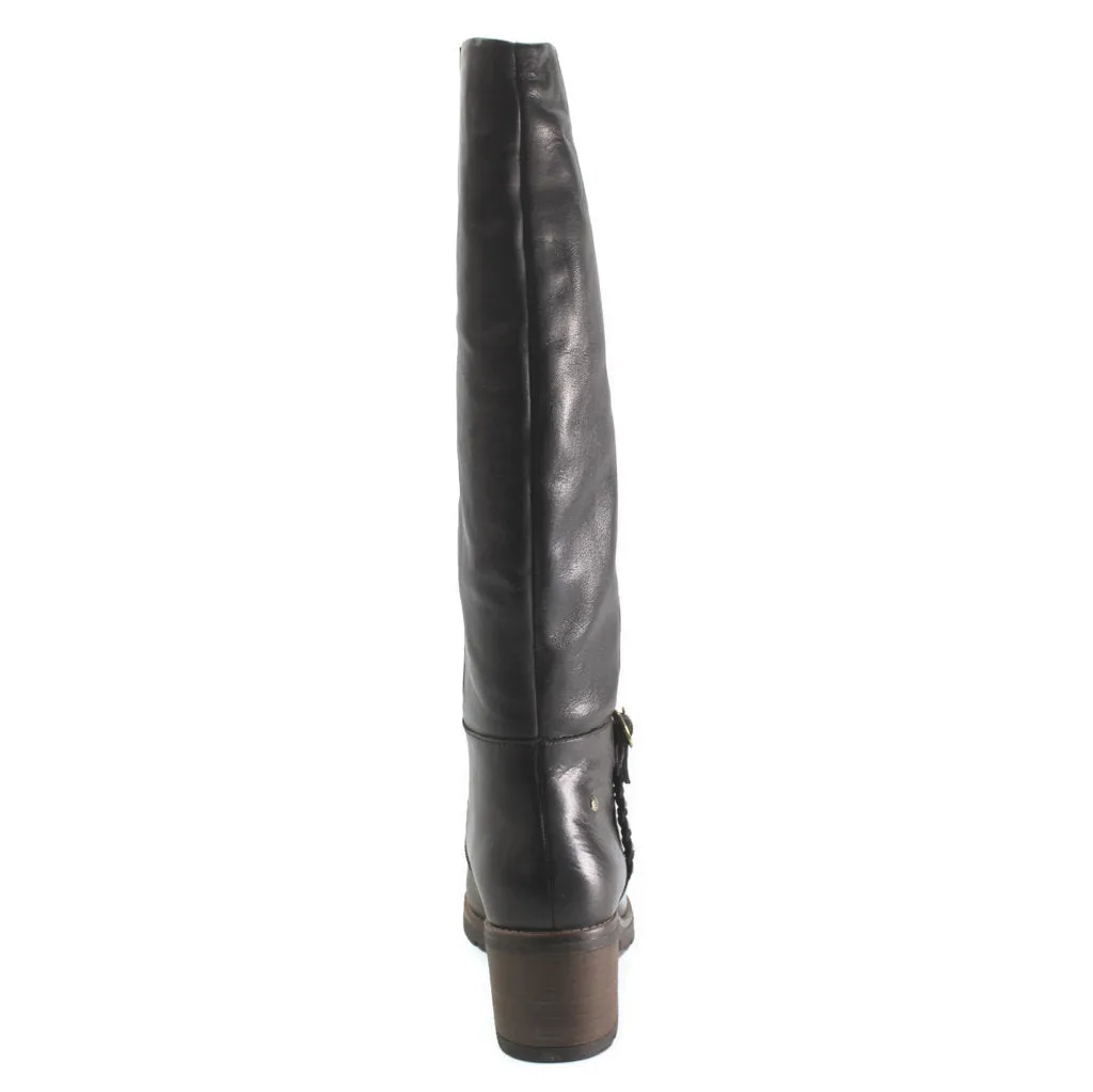 Pikolinos Llanes Calfskin Leather Women's Zip Up Stack Heeled Knee High Boots