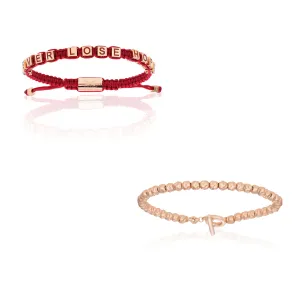 Pink Gold and Red Wine Bracelets Gift Idea for her