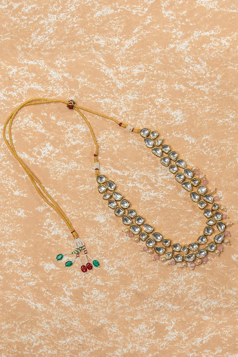 Pink Kundan Mala With Stone Detailing