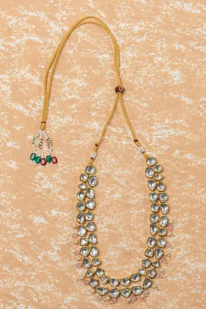 Pink Kundan Mala With Stone Detailing