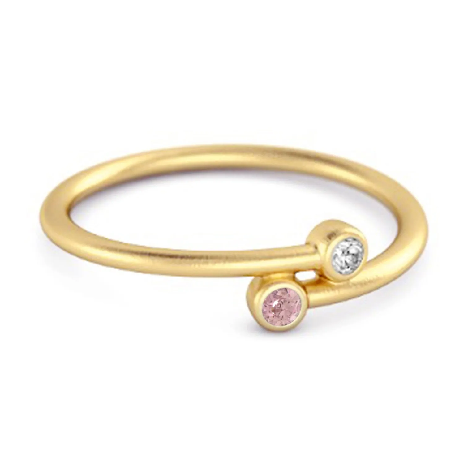 Pink Zirconia Birthstone 925 Sterling Silver Personalized Split Ring
