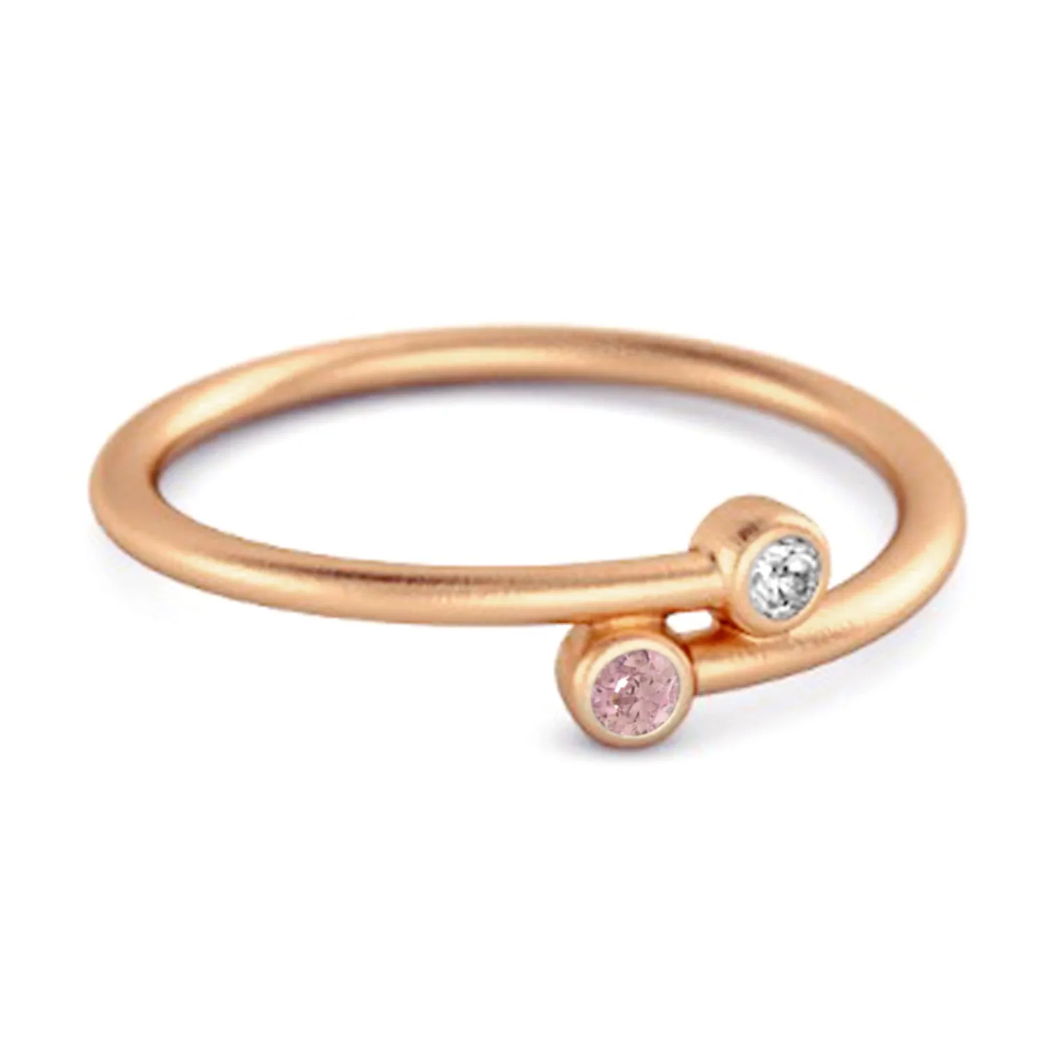Pink Zirconia Birthstone 925 Sterling Silver Personalized Split Ring