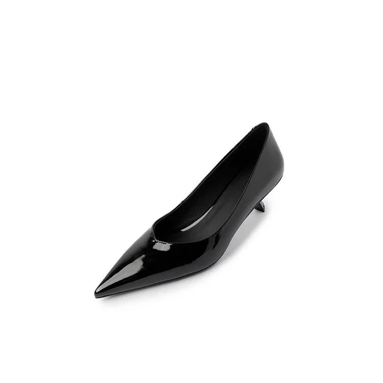 Pointed Toe V-shaped Mouth Heels