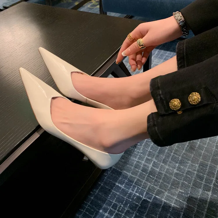 Pointed Toe V-shaped Mouth Heels