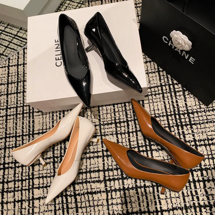 Pointed Toe V-shaped Mouth Heels