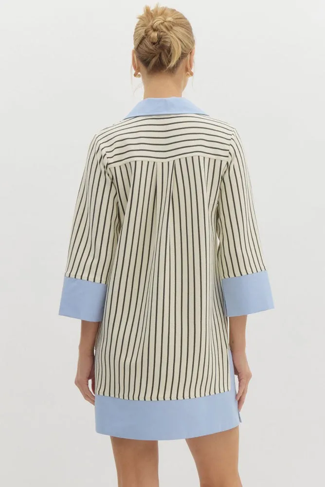 Pretty & Preppy Striped Collared Dress