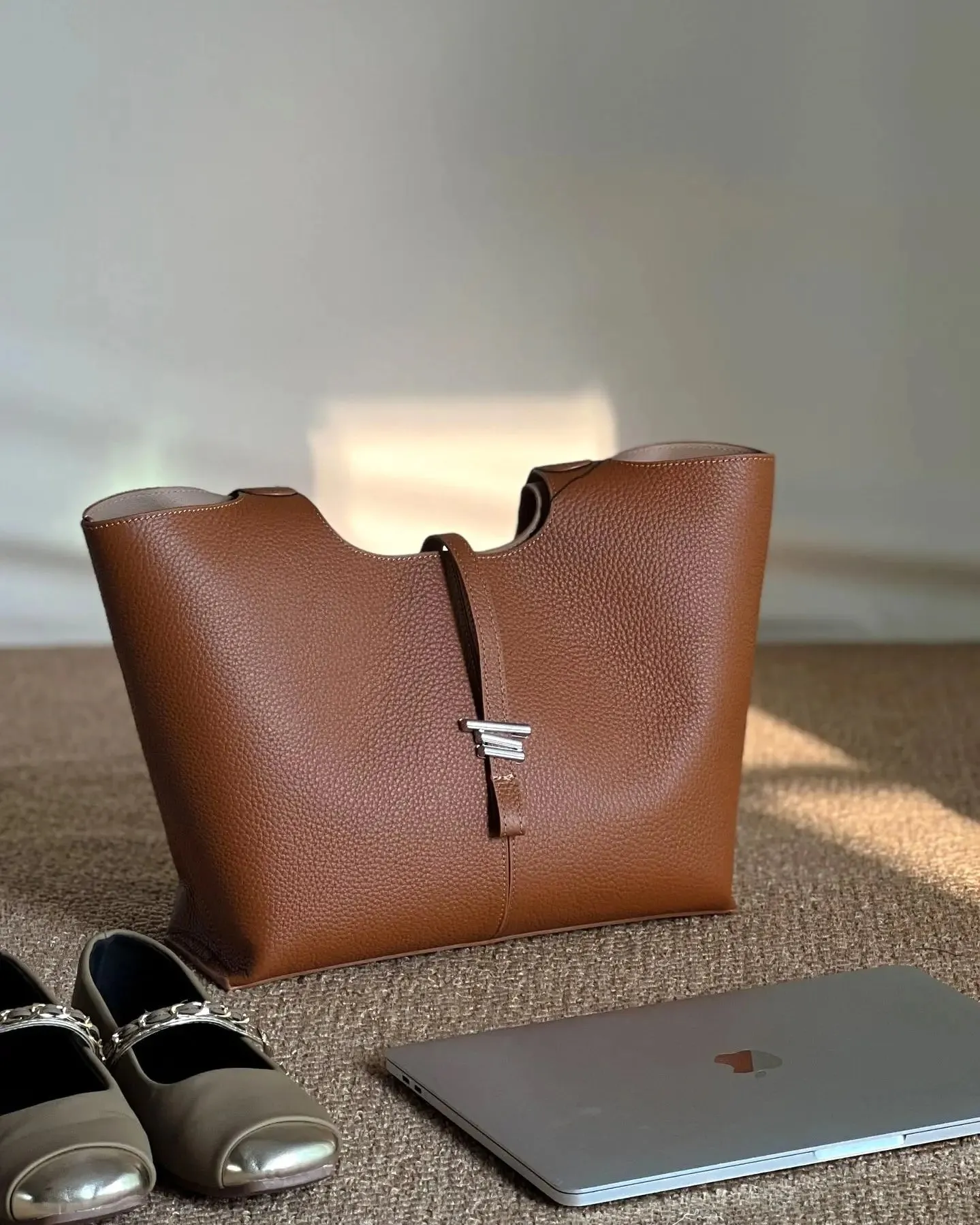 Professional Elegance Leather Laptop Tote
