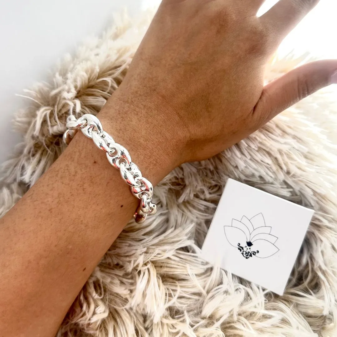 Puffed Mariner Link Bracelet