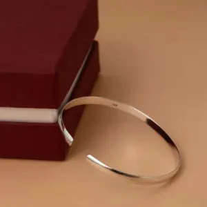 Pure Silver Bracelet - Glossy Tone Cuff Model