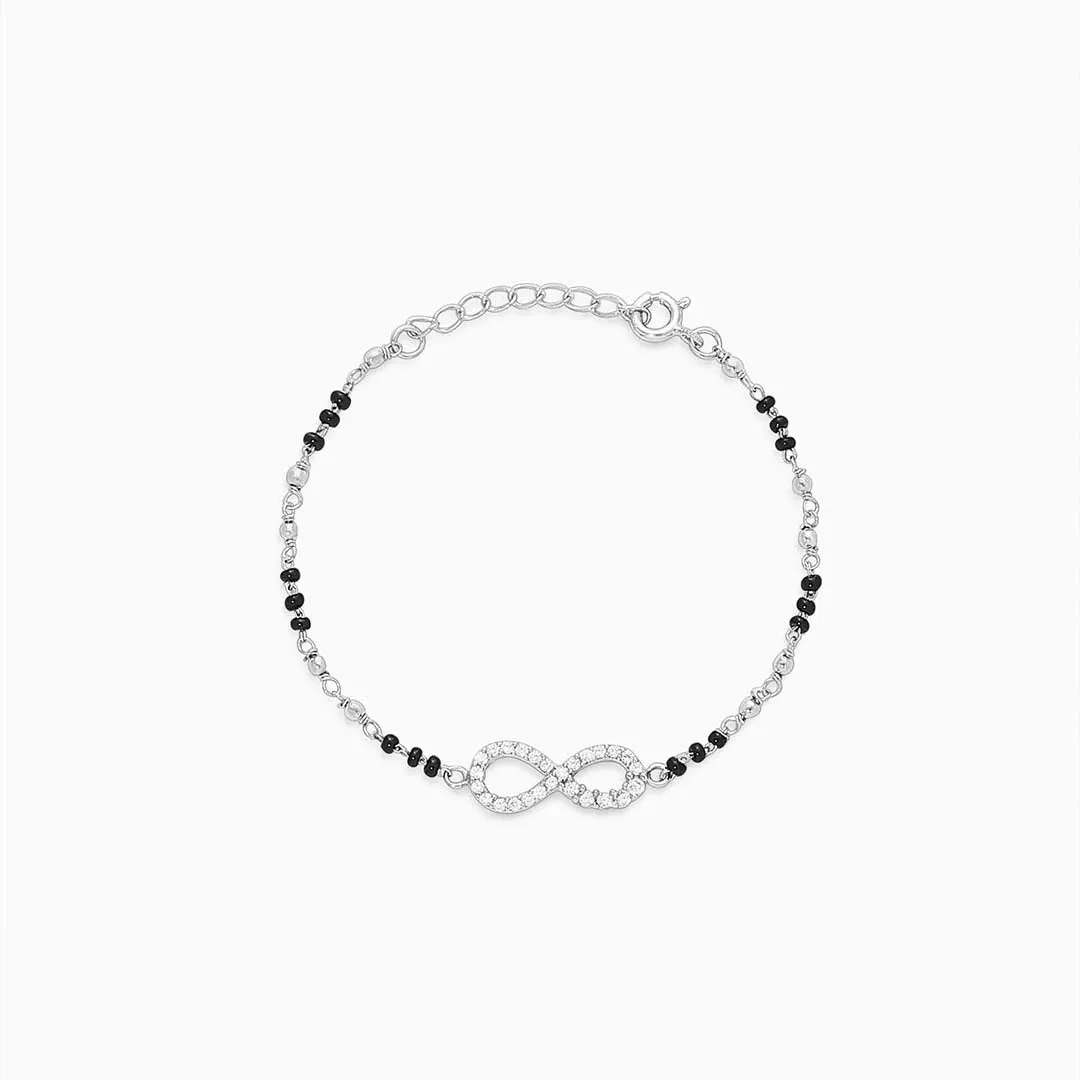 Pure Sterling Silver Infinity Knot Design Hand Mangalsutra Bracelet